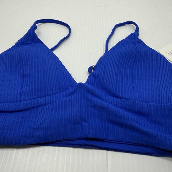 L Space Women's Royal Pointelle Rib Winnie Bikini Top Size Medium - Picture 5 of 8